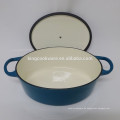 Hersteller liefern 6Qt Oval blau Emaille Beschichtung Gusseisentopf / Gusseisentopf